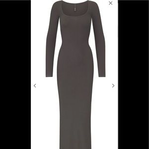 Skims ribbed long sleeve dress - Gunmetal - L